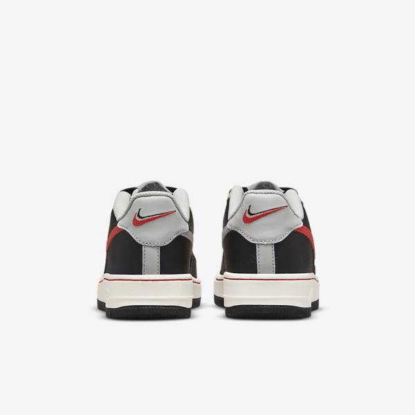 Kids' Nike Air Force 1 EMB Older Sneakers Black / Grey / Red | NK860BZN