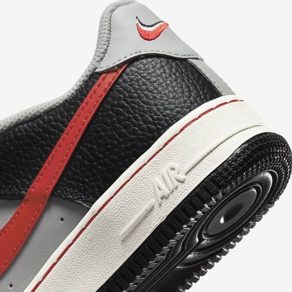 Kids' Nike Air Force 1 EMB Older Sneakers Black / Grey / Red | NK860BZN