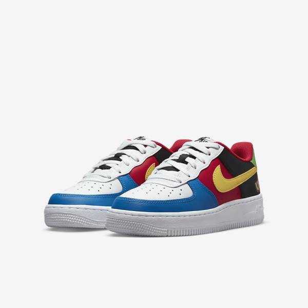 Kids' Nike Air Force 1 LV8 Older Sneakers White / Red / Royal / Gold | NK431KXZ