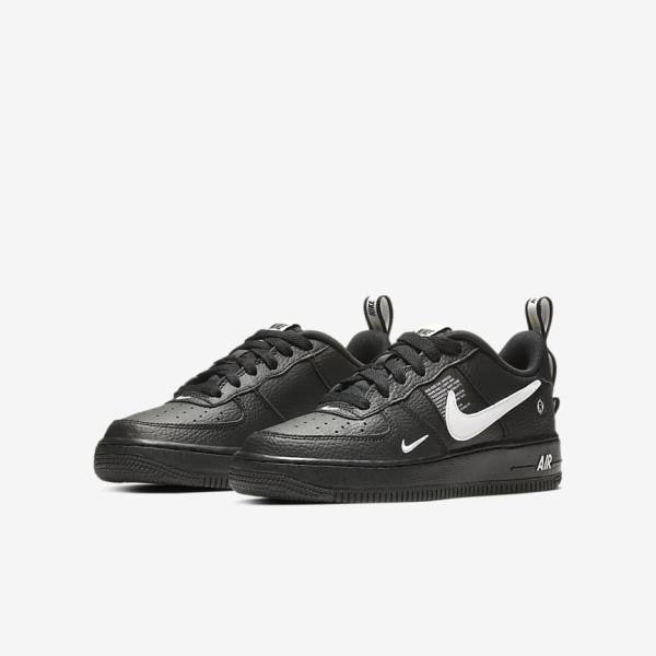 Kids' Nike Air Force 1 LV8 Utility Older Sneakers Black / Yellow / White | NK678YDQ