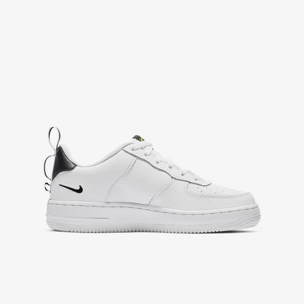 Kids' Nike Air Force 1 LV8 Utility Older Sneakers White / Black / Yellow / White | NK980LSO