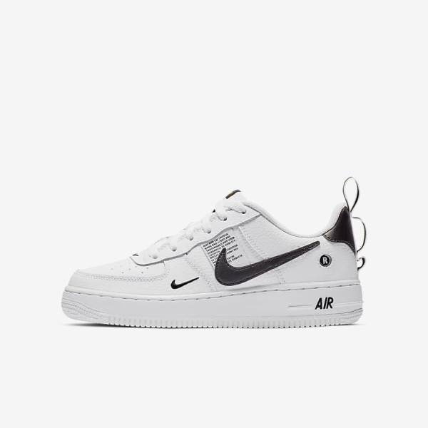 Kids\' Nike Air Force 1 LV8 Utility Older Sneakers White / Black / Yellow / White | NK980LSO