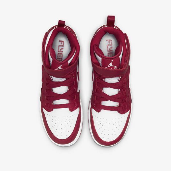 Kids' Nike Air Jordan 1 Hi FlyEase Older Jordan Shoes Red / White | NK875TUP