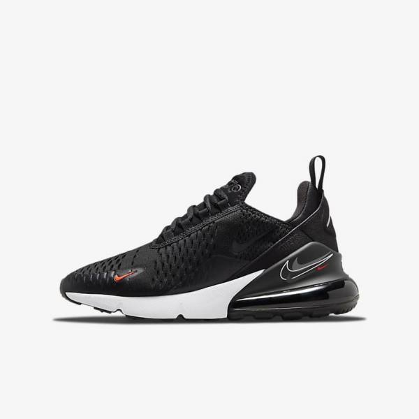 Kids\' Nike Air Max 270 Older Sneakers Black / Grey | NK830SIG