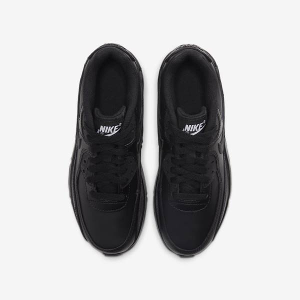 Kids' Nike Air Max 90 LTR Older Sneakers Black / White | NK634GMT