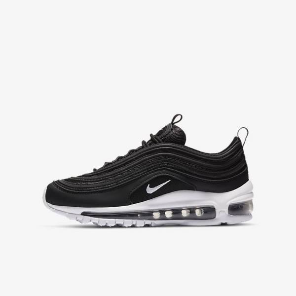 Kids\' Nike Air Max 97 Older Sneakers Black / White | NK405RLN