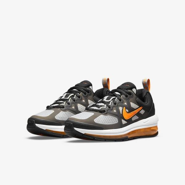 Kids' Nike Air Max Genome Older Sneakers Black / Grey / White / Orange | NK518RSA