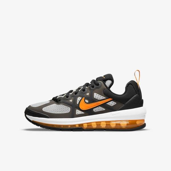 Kids\' Nike Air Max Genome Older Sneakers Black / Grey / White / Orange | NK518RSA