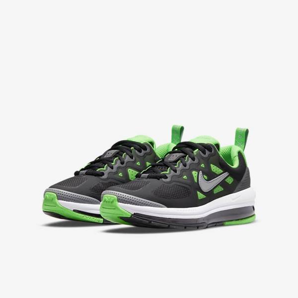 Kids' Nike Air Max Genome Older Sneakers Black / Grey / Green | NK924IVT