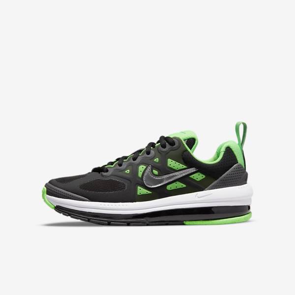 Kids\' Nike Air Max Genome Older Sneakers Black / Grey / Green | NK924IVT