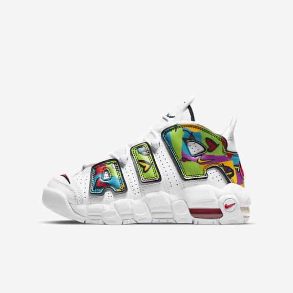 Kids\' Nike Air More Uptempo Older Sneakers White | NK285TOZ