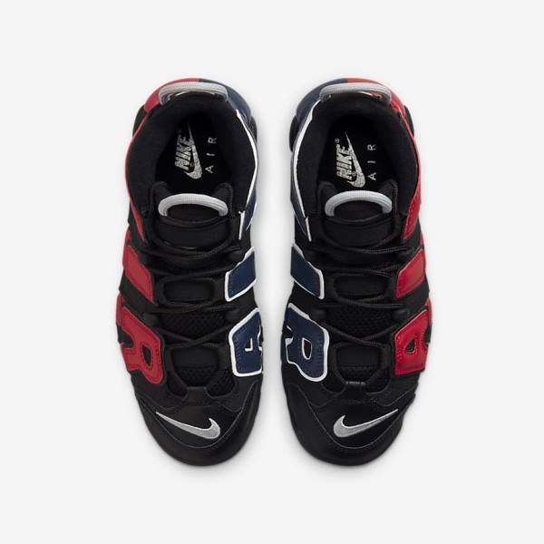 Kids' Nike Air More Uptempo Older Sneakers Black / Navy / White / Red | NK289KTA