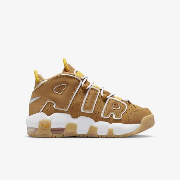 Kids' Nike Air More Uptempo Older Sneakers Brown / Light Brown / White | NK745UWP