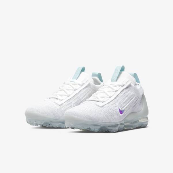 Kids' Nike Air VaporMax 2021 FK Older Sneakers White | NK379MTA