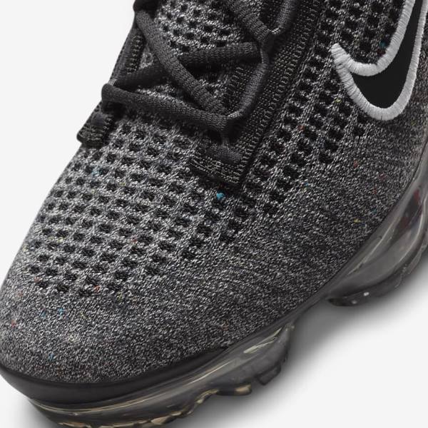 Kids' Nike Air VaporMax 2021 FK Older Sneakers Black / White / Dark Grey / Black | NK865SWG