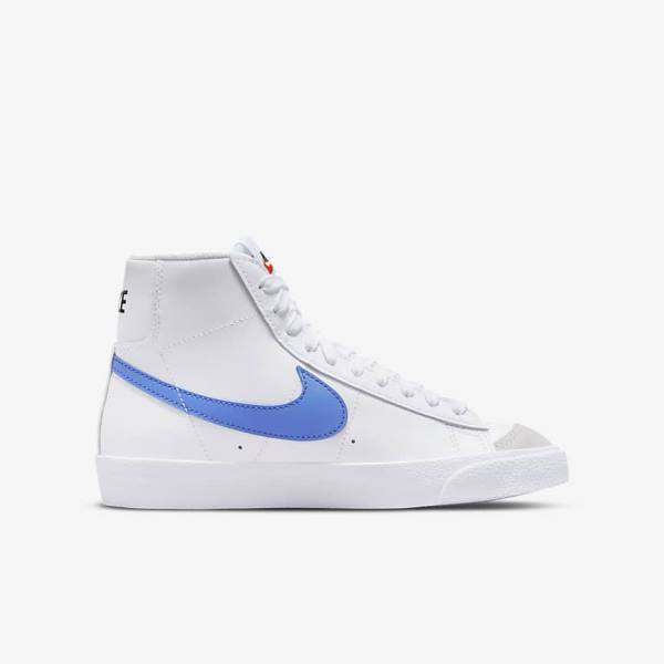 Kids' Nike Blazer Mid 77 Older Basketball Shoes White / Blue / Black / Red | NK293SKJ