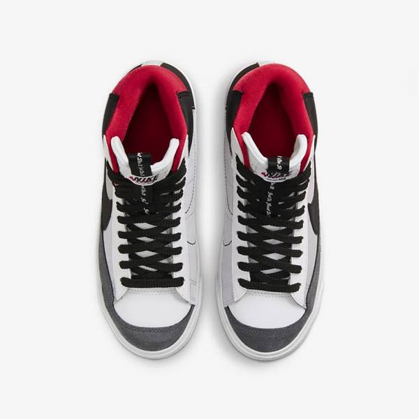 Kids' Nike Blazer Mid 77 SE Dance Older Sneakers White / Red / Light Grey / Black | NK042CBP