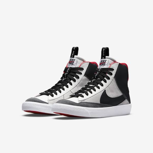 Kids' Nike Blazer Mid 77 SE Dance Older Sneakers White / Red / Light Grey / Black | NK042CBP