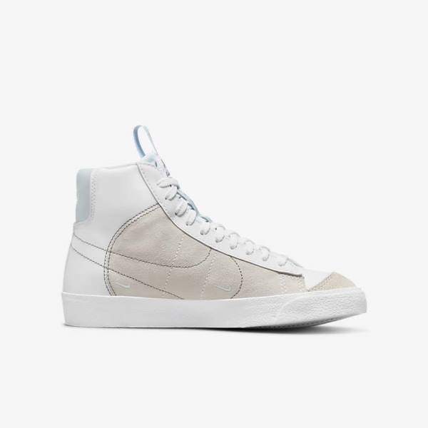 Kids' Nike Blazer Mid 77 SE Dance Older Sneakers White / Blue Grey | NK496LTX