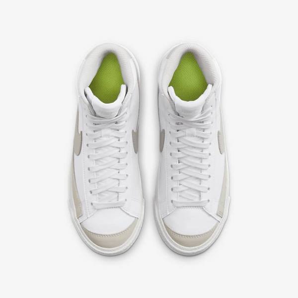 Kids' Nike Blazer Mid 77 SE Older Basketball Shoes White / Light Beige | NK869QSF