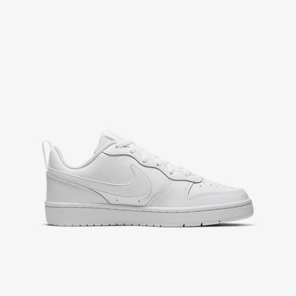 Kids' Nike Court Borough Low 2 Older Sneakers White | NK758JGO