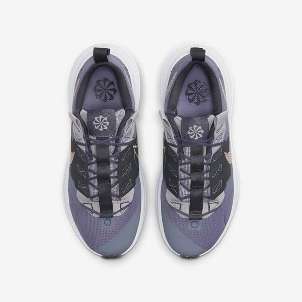 Kids' Nike Crater Impact Older Sneakers Purple / Grey / Metal Red Brown | NK912GJN