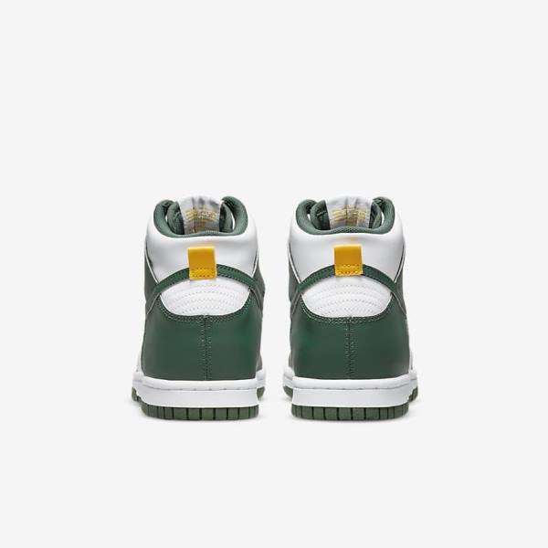 Kids' Nike Dunk High Older Basketball Shoes Green / Gold / White | NK089YZN