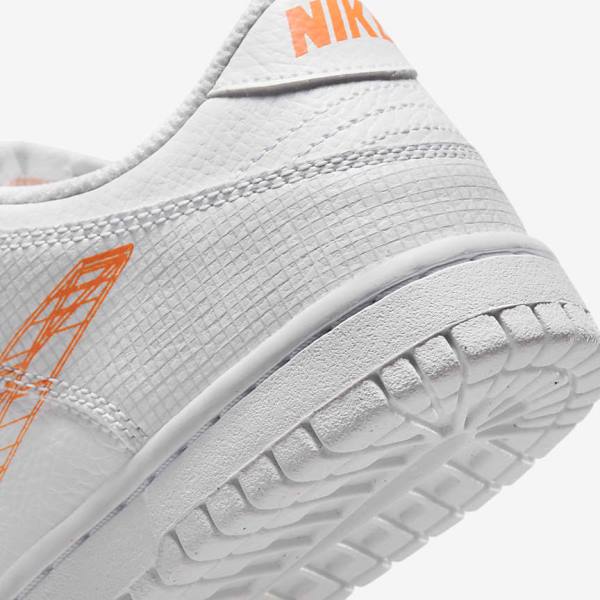 Kids' Nike Dunk Low SE Older Sneakers White / Platinum / Orange | NK403OZT