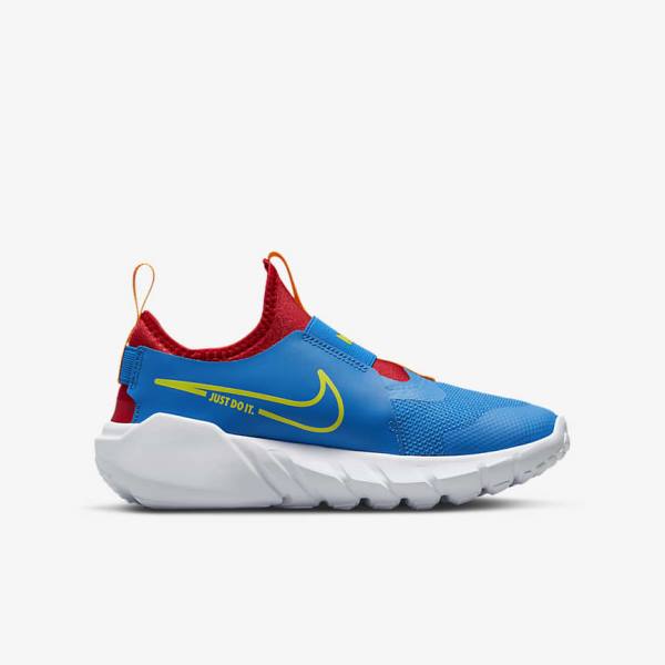 Kids' Nike Flex Runner 2 Older Road Running Shoes Blue / Red / Gold / Green | NK763LPE