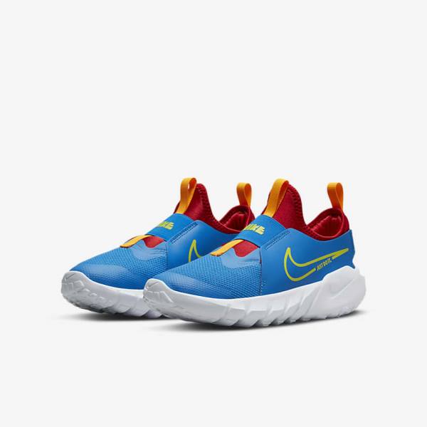 Kids' Nike Flex Runner 2 Older Road Running Shoes Blue / Red / Gold / Green | NK763LPE