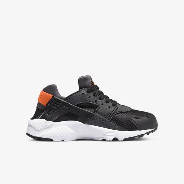 Kids' Nike Huarache Run Older Sneakers Black / Orange / Grey / White | NK307GHL