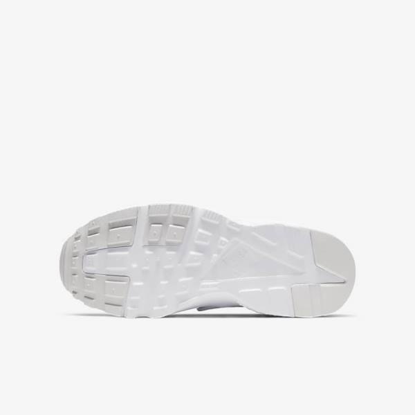 Kids' Nike Huarache Run Older Sneakers White / Platinum / White | NK183BTX