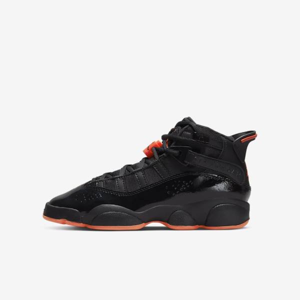 Kids\' Nike Jordan 6 Rings Older Jordan Shoes Black | NK902IBF