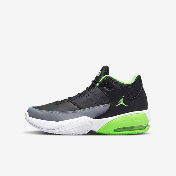 Kids\' Nike Jordan Max Aura 3 Older Jordan Shoes Black / Grey / White / Green | NK312OBD