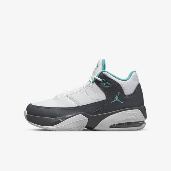 Kids\' Nike Jordan Max Aura 3 Older Sneakers White / Grey / Turquoise | NK160IHT