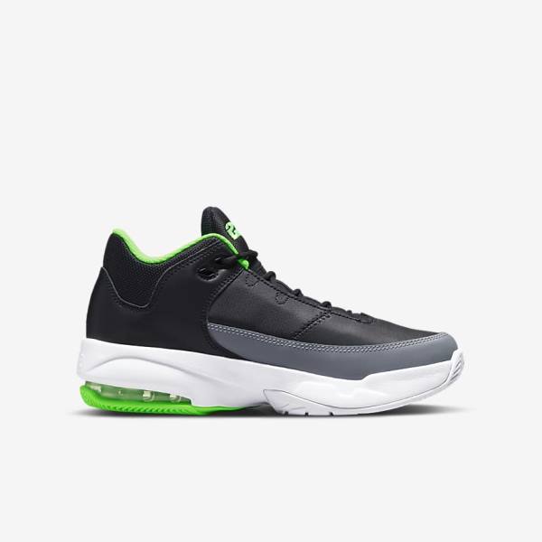 Kids' Nike Jordan Max Aura 3 Older Sneakers Black / Grey / White / Green | NK856ERP