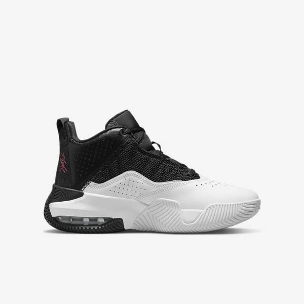 Kids' Nike Jordan Stay Loyal Older Jordan Shoes Black / White / Metal Silver / Red | NK089LMW