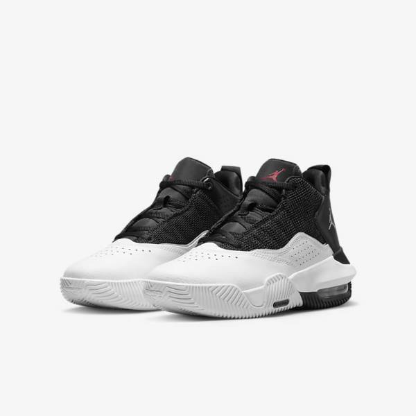 Kids' Nike Jordan Stay Loyal Older Sneakers Black / White / Metal Silver / Red | NK725TYA