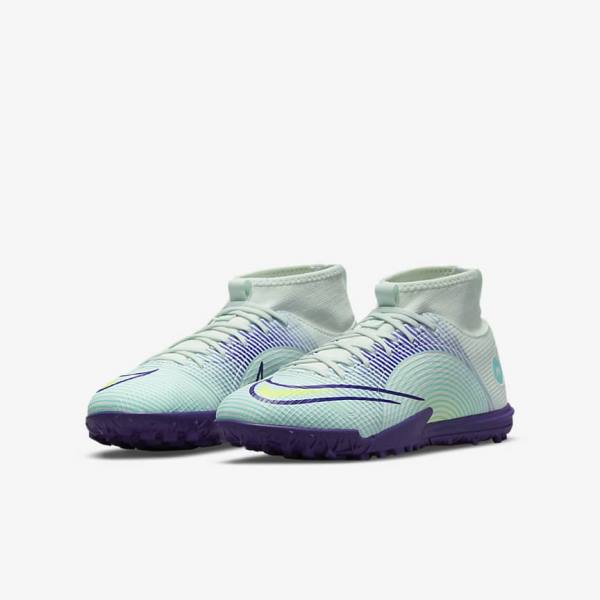 Kids' Nike Jr. Mercurial Dream Speed Superfly 8 Academy TF Turf Football Shoes Green / Purple / Green | NK920VPA