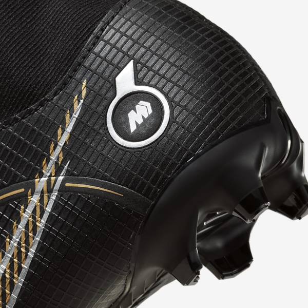 Kids' Nike Jr. Mercurial Superfly 8 Academy MG Older Multi-Ground Football Shoes Black / Metal Silver / Grey / Metal Gold | NK574PAI