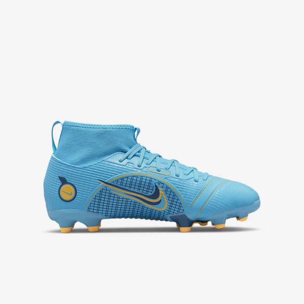 Kids' Nike Jr. Mercurial Superfly 8 Academy MG Older Multi-Ground Football Shoes Blue / Orange | NK621OKX