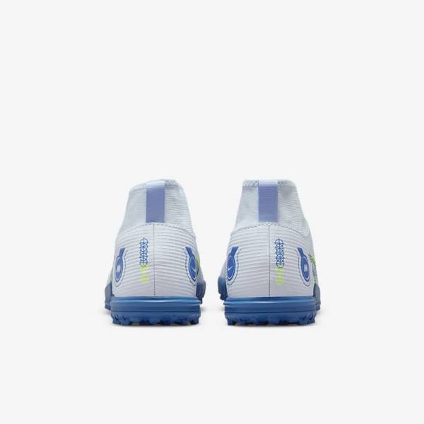 Kids' Nike Jr. Mercurial Superfly 8 Academy TF Older Turf Football Shoes Grey / Light Blue / Dark Blue | NK904VYN