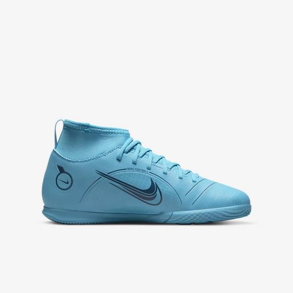 Kids' Nike Jr. Mercurial Superfly 8 Club IC Older Indoor-Court Football Shoes Blue / Orange | NK846DRE