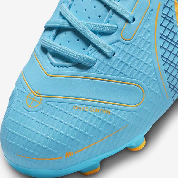 Kids' Nike Jr. Mercurial Vapor 14 Academy MG Older Multi-Ground Football Shoes Blue / Orange | NK593WMH