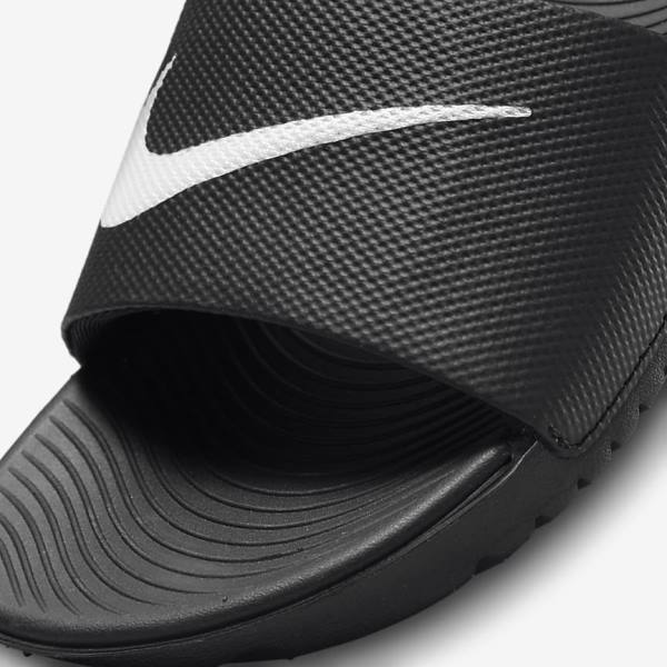 Kids' Nike Kawa Older Slides Black / White | NK912OQG