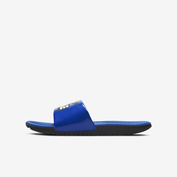 Kids\' Nike Kawa Older Slides Royal / Black / White | NK469NXC