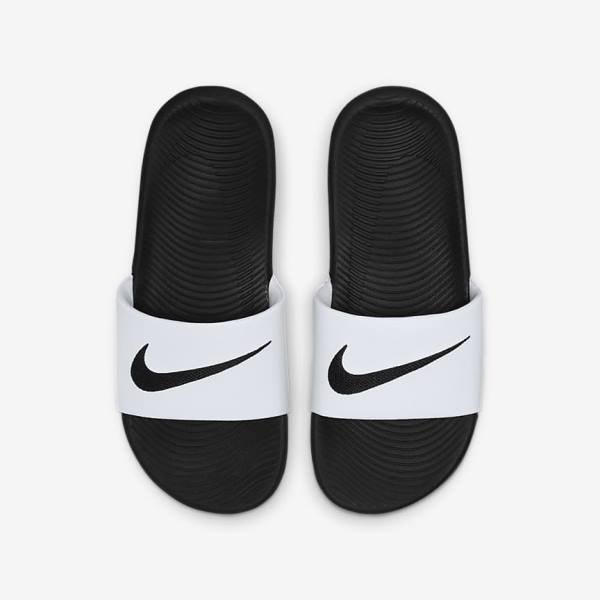 Kids' Nike Kawa Older Slides White / Black | NK846VPJ