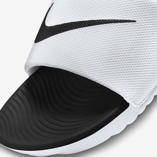 Kids' Nike Kawa Older Slides White / Black | NK846VPJ