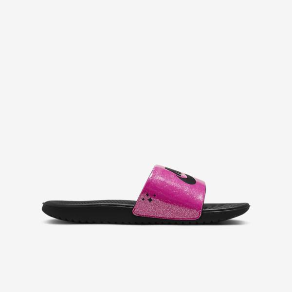 Kids' Nike Kawa SE Older Slides Black | NK398VTJ