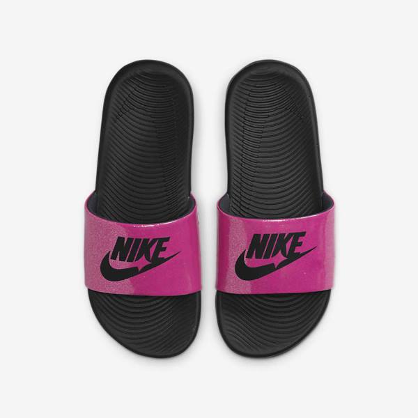 Kids' Nike Kawa SE Older Slides Black | NK398VTJ